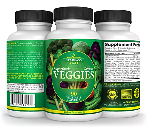 Vegetarian Balance of Superfoods Reds Fruits and Greens | Vegan Vegetables Fruits and Veggie | Natural Balance of 90 Fruits, 90 Veggies Capsules for Men, Women and Kids | Nature Vitamins and Minerals