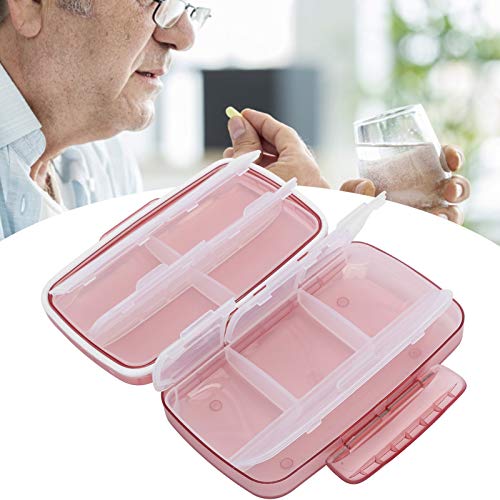 Pill Organizer, 8 Compartments Weekly Travel Portable Pill Box Small Detachable Compact Pill Container Pill Case for Pocket Purse Daily Medicine Vitamin Holder (Pink)