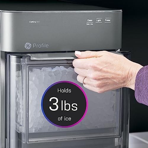 GE Profile Opal | Countertop Nugget Ice Maker w/ 1 gal sidetank | 2.0XL Version | Ice Machine with WiFi Connectivity | Stainless Steel