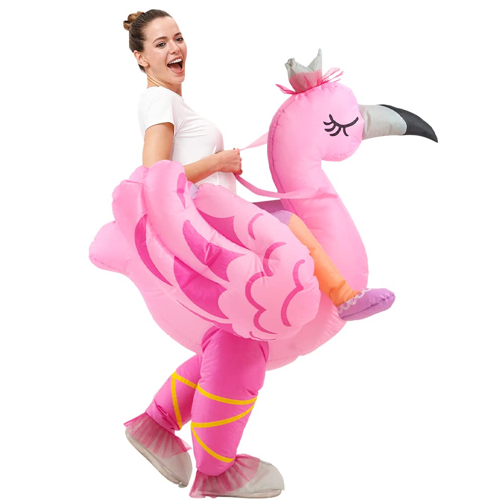 KOOY Inflatable Flamingo Costume,Inflatable Costume For Adult Funny,Halloween Blow Up Costume,Christmas Costume