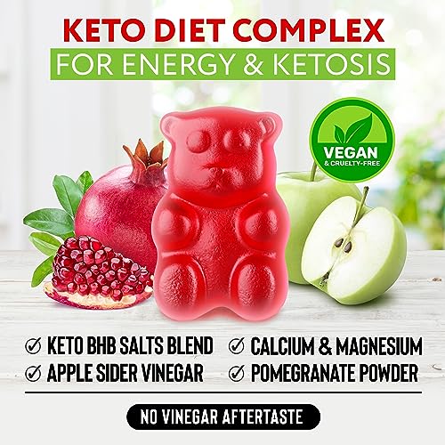 Keto ACV Gummies 1500 mg - ACV Keto Gummies for Weight Loss & Detox - Vegan Apple Cider Vinegar Gummies for Ketosis, Metabolism & Energy - AC Keto Gummies with Magnesium, Calcium & Sodium BHB Salts