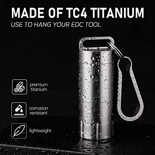 Titanium Small Pill Holder Keychain, TISUR Portable Pill Case Waterproof Pocket Pill Box Container Carrier to Hold Pills, Vitamins, Fish Oil, Supplements