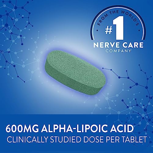 Nervive Nerve Relief, with Alpha Lipoic Acid, to Help Reduce Nerve Aches, Weakness, & Discomfort in Fingers, Hands, Toes, & Feet*, ALA, Vitamins B12, B6, & B1, Turmeric, Ginger, 30 Daily Tablets