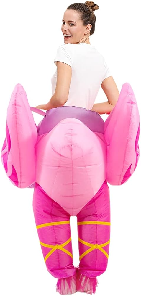 KOOY Inflatable Flamingo Costume,Inflatable Costume For Adult Funny,Halloween Blow Up Costume,Christmas Costume