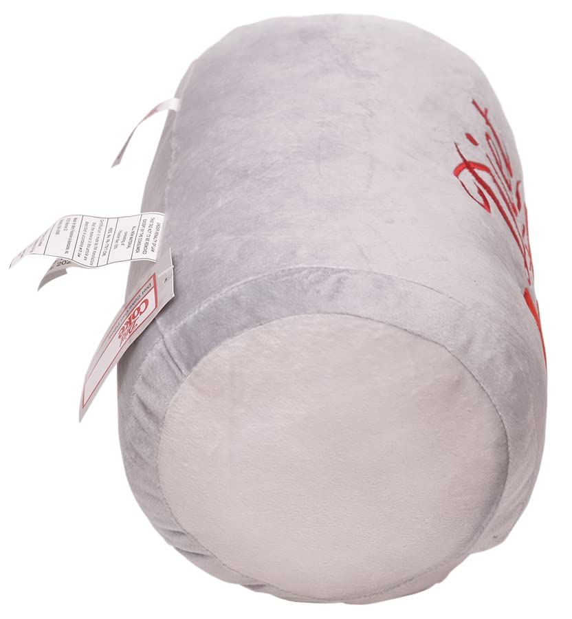 Coca Cola Diet Coke Can Classic Gray Embroidered Plush Throw Pillow, 13 in