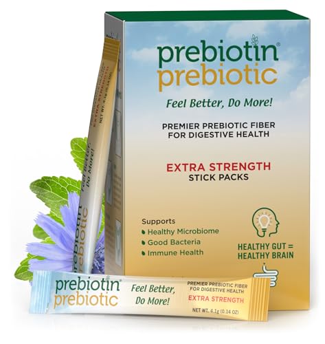 Prebiotin Prebiotic Dietary Supplement Fiber Powder - 4.1 Gram Stick Packs – 30 count - Formulated to Support Digestive Health - Balances Gut Microbiome, Boosts Your Own Probiotics & Enhances Immunity