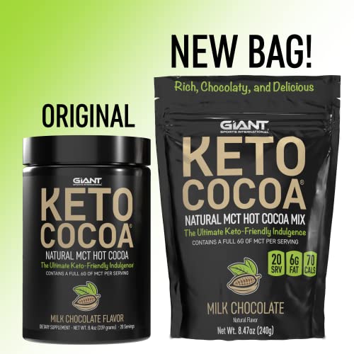 Keto Cocoa | Delicious Sugar Free Instant Hot Chocolate Mix with 6g of MCTs for Ketogenic Diet Low Carb Lifestyle | No Gluten | 20 Servings