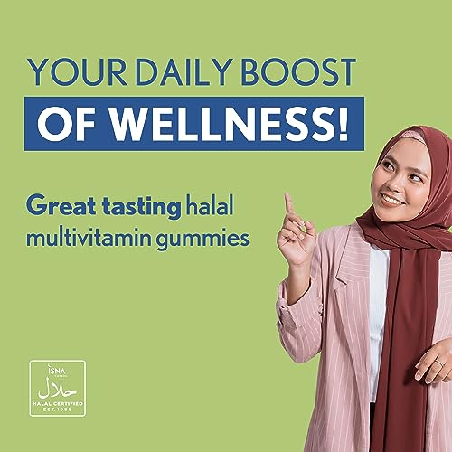 Noor Vitamins Halal Adult Multivitamin Gummy with Organic Fruit Blend for Men and Women; Non-GMO, Gluten Free, Vegan Friendly Gelatin Free Halal Vitamins - 90 Count