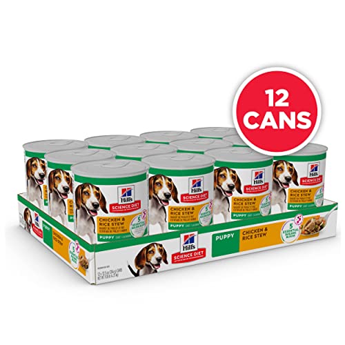 Hill's Science Diet Puppy Wet Dog Food, Savory Stew with Chicken & Rice, 12.5 oz. Cans, 12-Pack