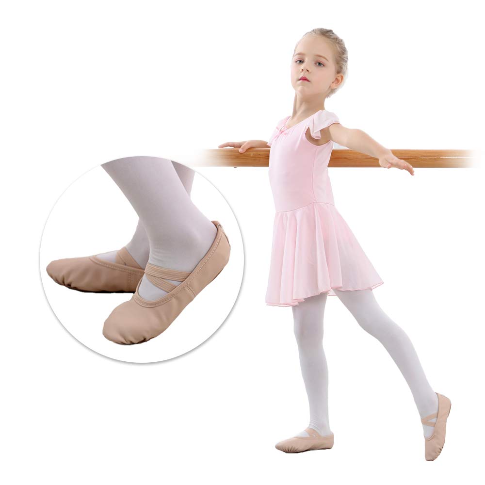 Stelle Ballet Shoes for Girls Toddler Ballet Slippers Soft Leather Boys Dance Shoes for Toddler/Little Kid/Big Kid (Ballet Pink, 11ML)