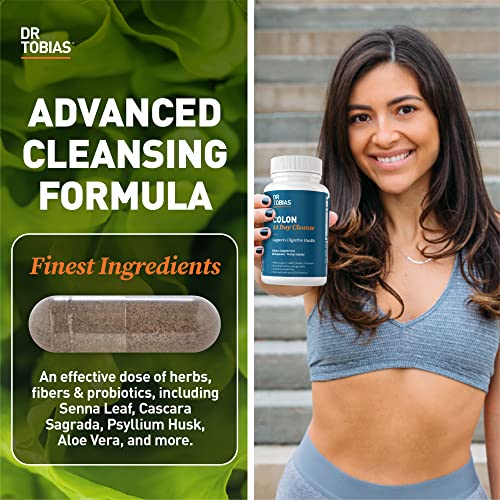 Dr. Tobias Colon 14 Day Cleanse, Advanced Gut Cleanse Detox for Women & Men with Cascara Sagrada, Psyllium Husk & Senna Leaf, Non-GMO Colon Cleanse, 28 Capsules (1-2 Daily)