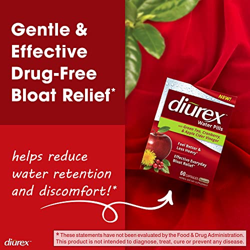 Diurex Drug Free Water Pills - Effective Everyday Bloat Relief* - 60 Count