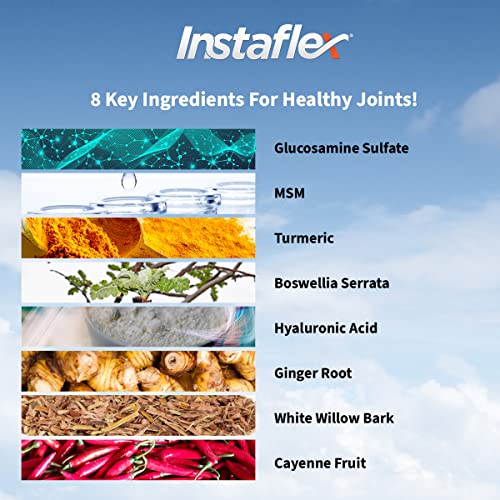 Instaflex Joint Support Supplement - Clinically Studied Joint Relief Blend of Glucosamine, MSM, White Willow, Turmeric, Ginger, Cayenne, Hyaluronic Acid - 90 Capsules