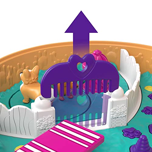 Polly Pocket Compact Playset, Corgi Cuddles with 2 Micro Dolls & Accessories, Travel Toys with Surprise Reveals [Amazon Exclusive]