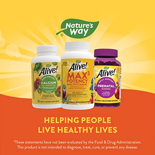 Nature's Way Alive! Max3 Potency Multivitamin, Antioxidants & High Potency B-Vitamins to Support Cellular Energy Metabolism*, 180 Tablets