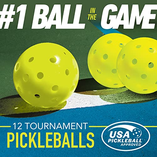 Franklin Sports Outdoor - X-40 Pickleball Balls - USA (USAPA) Approved - 12 Pack Outside - Optic Yellow - US Open Ball