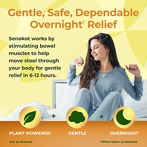 Senokot Extra Strength Natural Vegetable Laxative for Gentle Overnight Relief Occasional Constipation, 36 Count