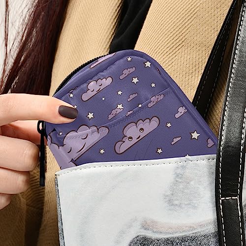 Purple Sleeping Clouds Star Travel Pill Organizer Case 7 Day Pill Box Holder Large Daily Medicine Organizer for Travel Family Business Vitamins Fish Oil Supplements