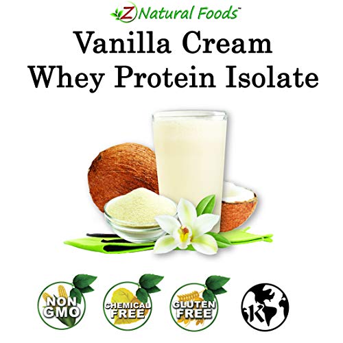 Vanilla Cream Whey Protein Powder Isolate - Bulk 5 lb Size - Grass Fed, Non GMO, Gluten Free - All Natural Clean Protein with No Sugar Added - Great in Smoothies, Shakes, Cooking & Baking Recipes