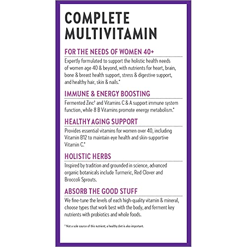 New Chapter Women's, Every Woman's One Daily 40+, Fermented with Probiotics + Vitamin D3 + B Vitamins + Organic Non-GMO Ingredients - ct Multivitamin, 48 Count (Pack of 1)