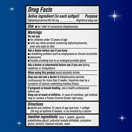 Unisom Nighttime Sleep-Aid Gels, Diphenhydramine HCI, 100 Count