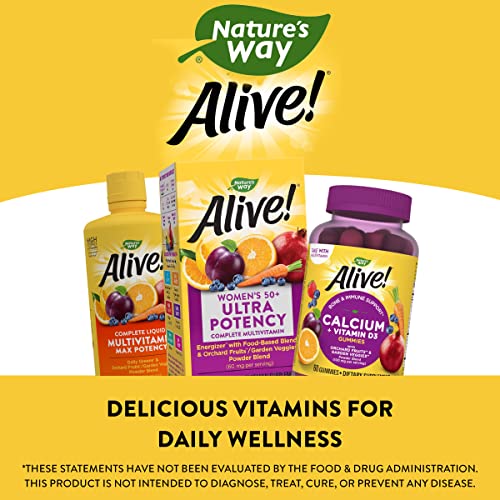 Nature's Way Alive! Women’s 50+ Ultra Potency Complete Multivitamin, High Potency Formula, Supports Multiple Body Systems, Supports Cellular Energy, Gluten-Free, 60 Tablets