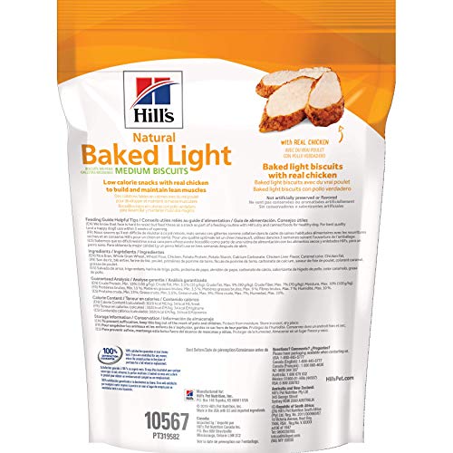 Hill's Natural Baked Light Biscuits with Real Chicken, Healthy Dog Snacks, 8 oz. Bag