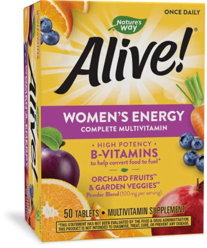 Nature's Way Alive! Multivitamin Energy Tablets for Women, B-Vitamin Complex, Supports Cellular Energy*, 50 Tablets