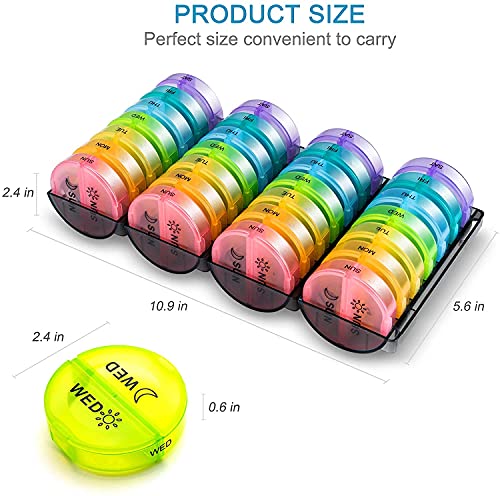 Yaklim Monthly Pill Organizer 2 Times A Day/ 28 Days Dispenser