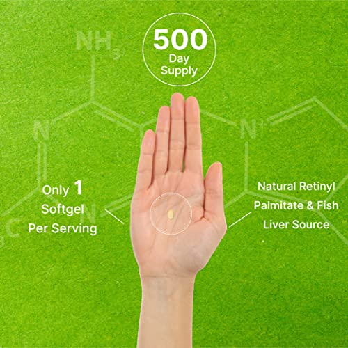 DEAL SUPPLEMENT High Potency Vitamin A 25000 IU, 500 Coconut Oil Softgels | Easily Absorbed, Natural Fish Liver Oil Source – Vitamins for Eye, Immune, & Skin Health – Easy to Swallow, Non-GMO