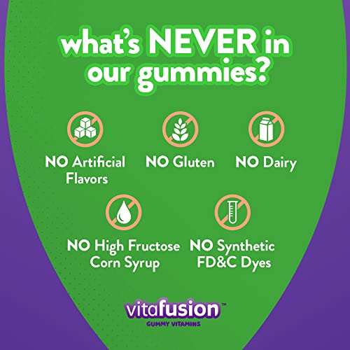 Vitafusion Brain Food Gummy Supplement: 125mg Ashwagandha, 100mg Phosphatidylserine per Serving, B Vitamins, 50ct (25 Day Supply), Blueberry Flavor from America’s Number One Gummy Vitamin Brand