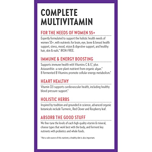 New Chapter Women's Multivitamin 50 Plus for Cellular Energy, Heart & Immune Support with 20+ Nutrients + Astaxanthin - Every Woman's One Daily 55+, Gentle on The Stomach, 72 Count