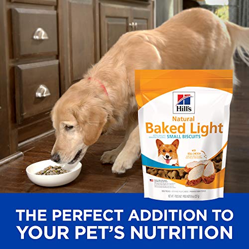 Hill's Natural Baked Light Dog Biscuits with Real Chicken for Small Dogs, Healthy Dog Snacks, 8 oz. Bag