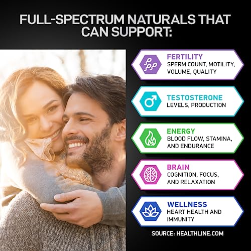 Fertility Supplements for Men - Advanced Fertility Blend for Men with Zinc, Maca, Ashwagandha, L-Arginine - Conception Fertility Prenatal Vitamins and Male Fertility Support Supplement - 120 Pills