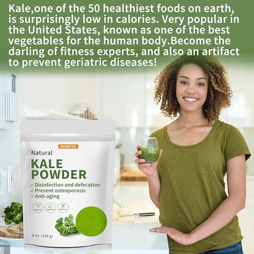 Kale Powder Natural - Green Superfood for Kale Drink，Antioxidant, Supports osteoporosis & Function Supplement, Rich in Dietary Fiber & Mineral, Vegan, 8oz