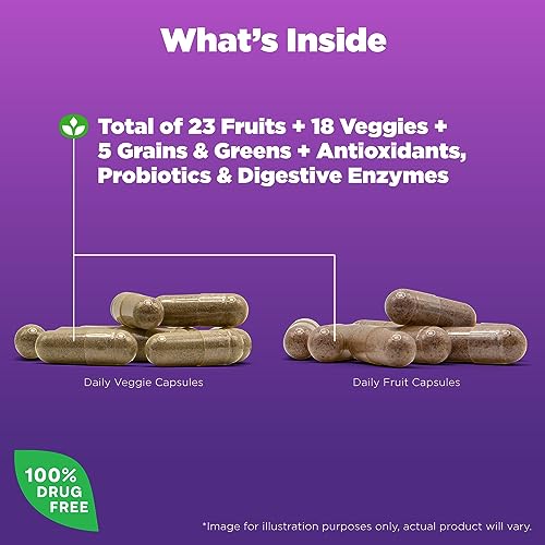 Natrol JuiceFestiv Daily Fruit & Veggie with SelenoExcell and Whole-Food [Phyto]Nutrients, Dietary Supplement Supports Better Nutrition (& overall well-being), 90 Capsules (Pack of 2), 45 Day Supply