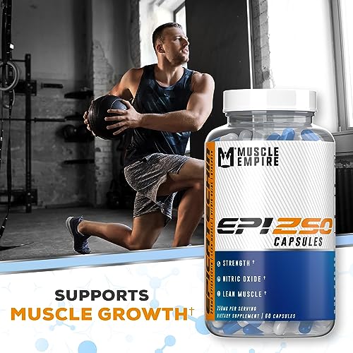 Muscle Empire Epicatechin Extract Capsules | EPI 250mg | 60 Pill Count | Supports Lean Muscle Growth, Nitric Oxide Booster & Myostatin Inhibitor