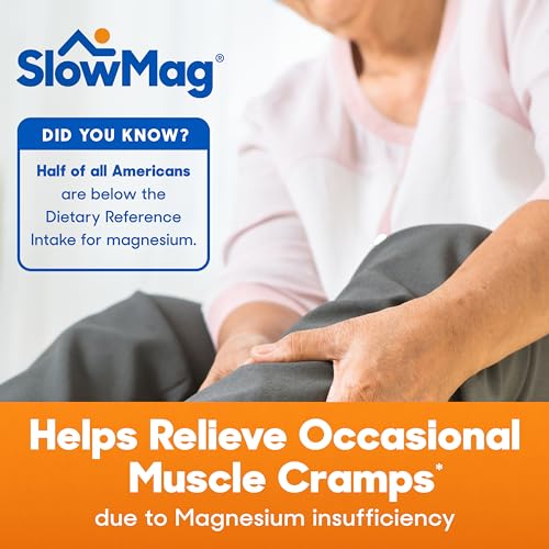 SlowMag Muscle + Heart Magnesium Chloride with Calcium Supplement to Support Muscle Relaxation, Occasional Muscle Cramping & Heart Health, High Absorption, 120 Count