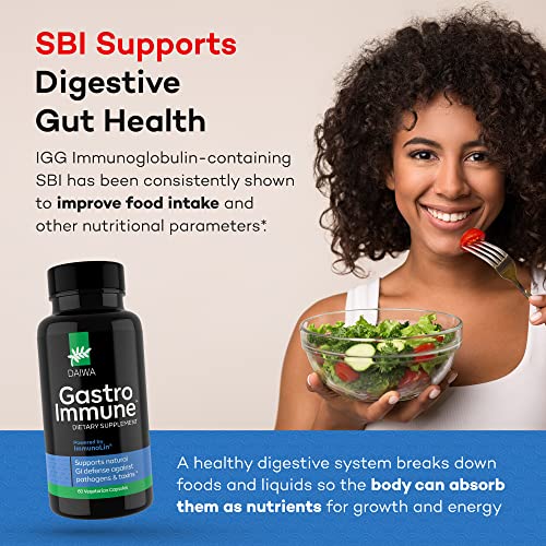 Daiwa GastroImmune SBI Immunoglobulin Supplement with ImmunoLin Immune Support and Gut Health Supplements for Women and Men.