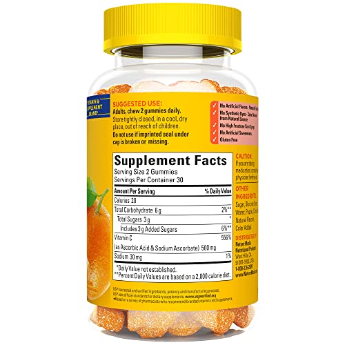 Nature Made Extra Strength Dosage Vitamin C 500 mg per serving, Dietary Supplement for Immune Support, 60 Gummies, 30 Day Supply