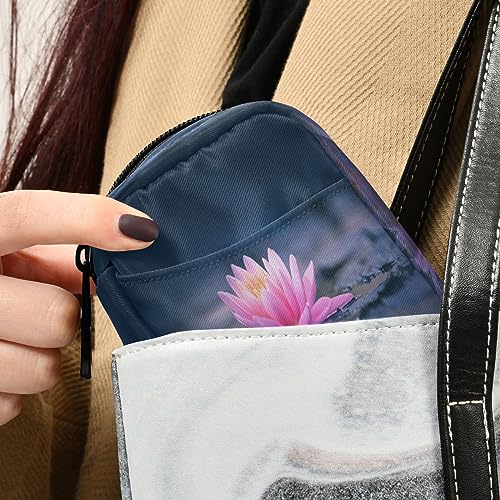 Haskirky Portable Travel Pill Cases Bag,Vitamin and Supplement Holder with Zippered Removable Organizer,4.6 * 3.14 * 1.88In Perfect for Your Sports, Camping, Hotels Pink Lotus Flower