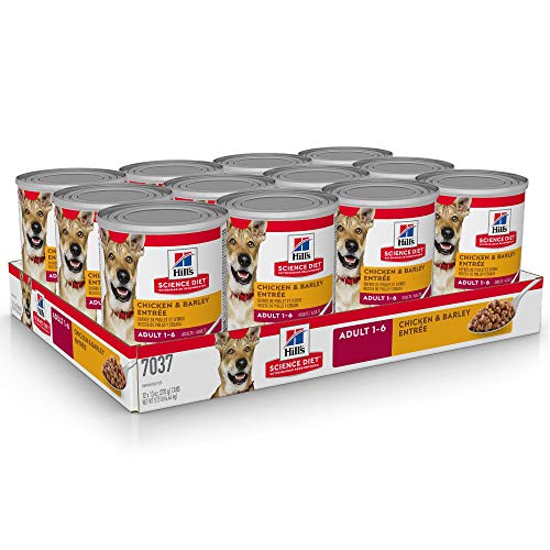 Hill's Science Diet Wet Dog Food, Adult 1-6, Chicken & Barley Entrée, 13 oz. Cans, 12-Pack