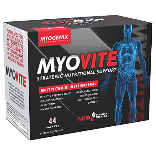 Myogenix Myovite Multivitamins for Athletes - High Performance Vitamins For Men and Women Athletes, Easy-to-Swallow Daily Vitamins (44 Packets/Box)