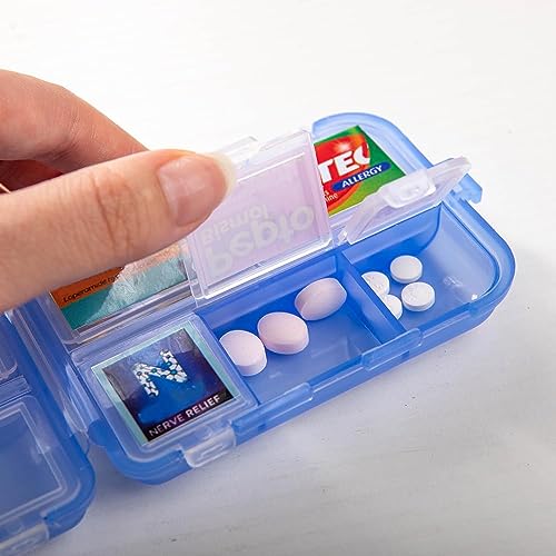 Pocket Pharmacy Travel Pill Case with Optional Medicine Stickers Labels Pill Box Pill Organizer with Pharmacy Stickers Pill Container with Pill Stickers Medication Labels(Pink)