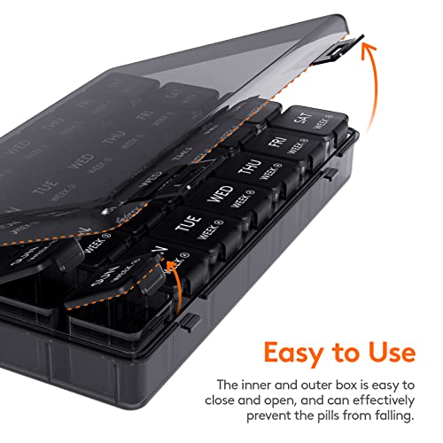 Lifewit Monthly Pill Organizer, 28 Day Pill Box, 4 Weeks One Month Pill Cases, Large Compartments Medicine Organizer for Vitamins, Fish Oils, Supplements