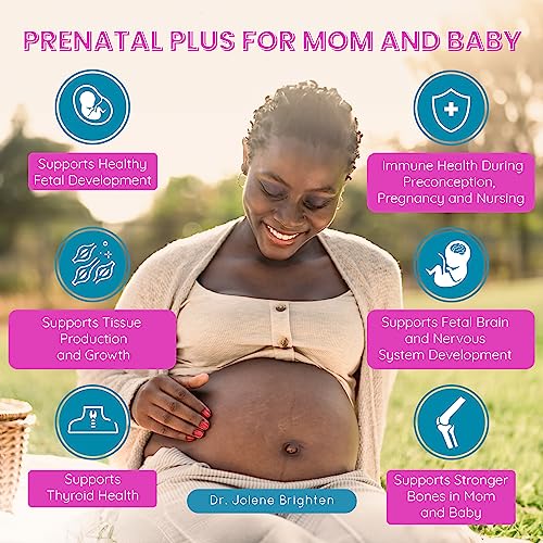 Dr. Brighten Prenatal Plus - Women’s Formulation, Active B Vitamins, Minerals, Antioxidants for Pregnant or Nursing Mothers, Non-GMO Vegan, No Gluten, No Soy - 180 Capsules