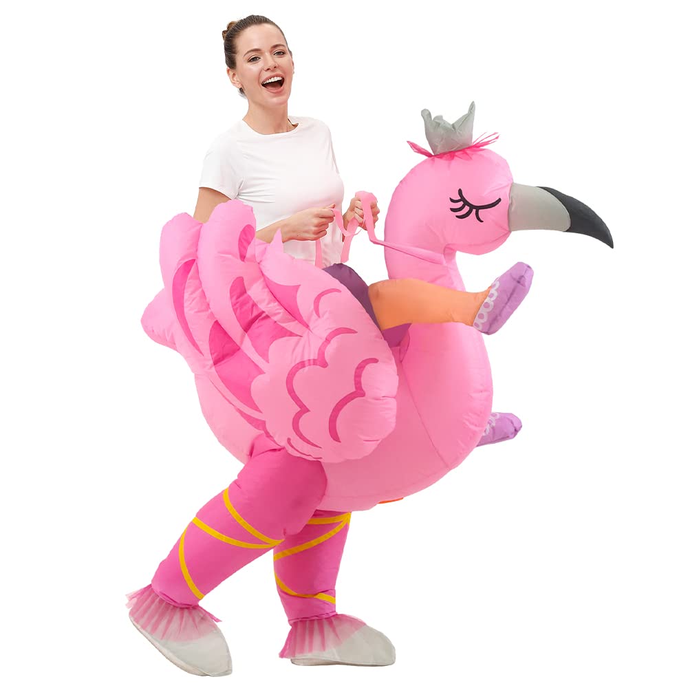 KOOY Inflatable Flamingo Costume,Inflatable Costume For Adult Funny,Halloween Blow Up Costume,Christmas Costume