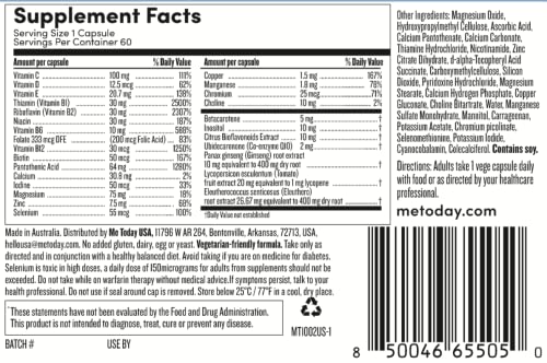 me today - Men's Daily Multivitamin and Mineral Supplement, 60 Capsules, with 26 Vitamins, Including D, C, A, B, Biotin and Zinc, Vegetarian