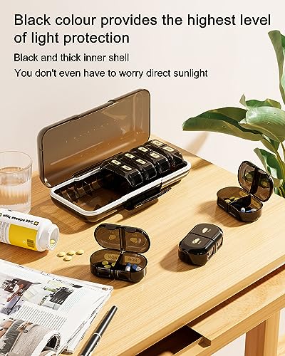 Travel Pill Organizer 2 Times a Day Travel Pill Box Case Weekly AM PM Pill Medicine Organizer 7 Day Small Day and Night Pill Organizer Twice a Day