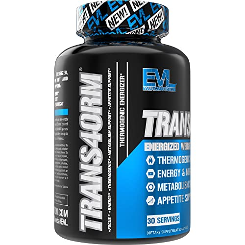 EVL Thermogenic Fat Burner Pills - Weight Loss Support and Fast Acting Energy Booster - Trans4orm Green Tea Fat Burner Pills, Metabolism Support, Appetite Support, Weight Loss Supplement (30 Servings)